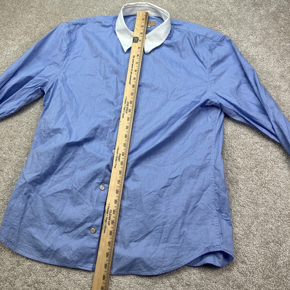 Gucci Dress Shirt Womens 50 Blue White Collar Uniform Button Up Designer - Picture 7 of 8